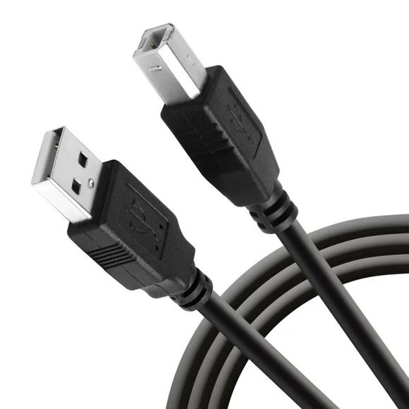 Black USB 2.0 Type B Cable Cord - Picture 1 of 9